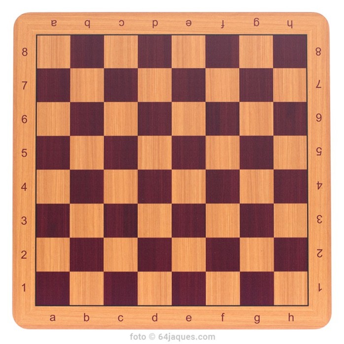 Tablero ajedrez serie Venier - Padauk y Mukali, marco claro
