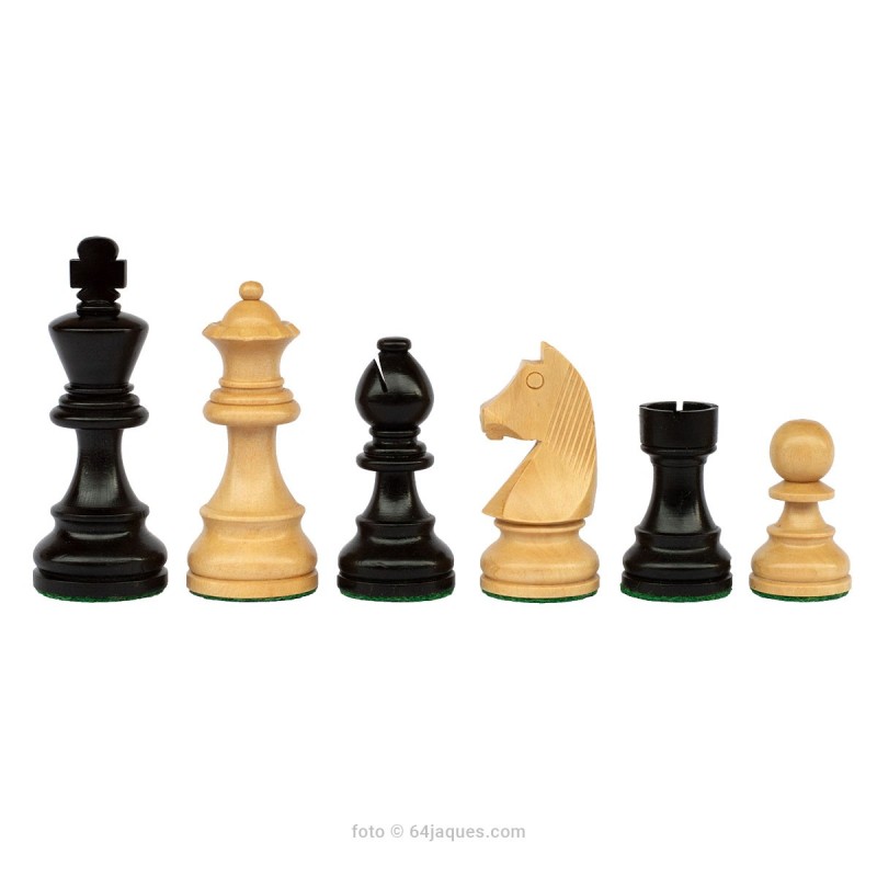 Piezas de ajedrez German Knight Staunton 6 ebonizadas