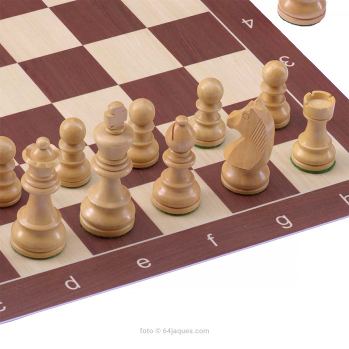 Ajedrez Venier sapelly con piezas German Knight Staunton 5 ebonizadas