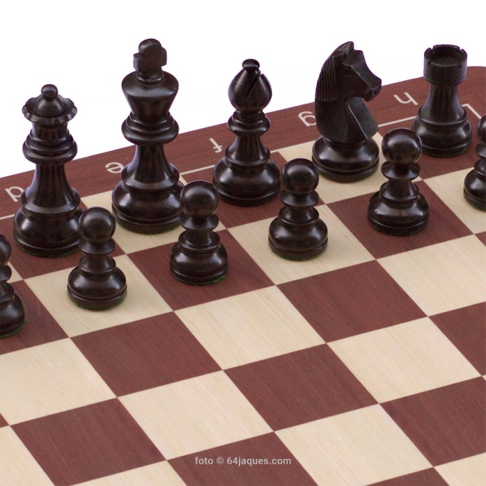 Ajedrez Venier sapelly con piezas German Knight Staunton 5 ebonizadas