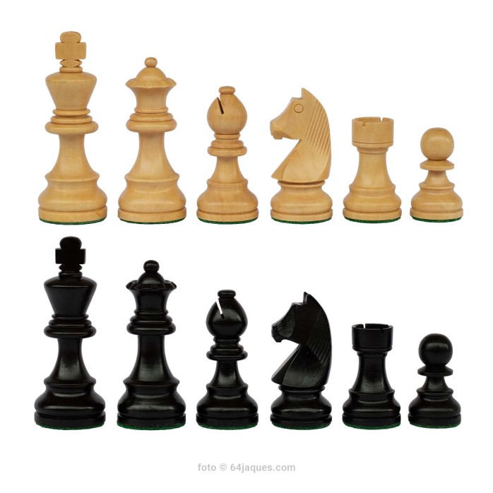 Ajedrez Venier sapelly con piezas German Knight Staunton 5 ebonizadas