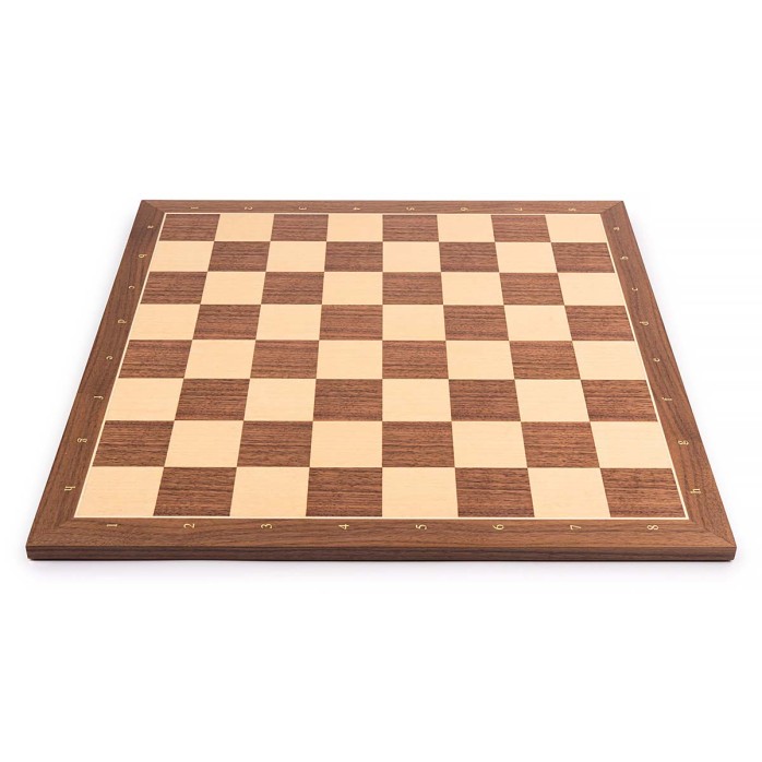 Standard Walnut Chess Board with Coordinates
 Tamaño Casilla-45 mm