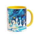 Taza diseño ajedrez 03 amarilla