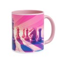 Taza diseño ajedrez 10 rosa