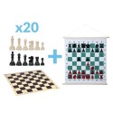 Pack 20 juegos de ajedrez DGT 86mm y mural magnético