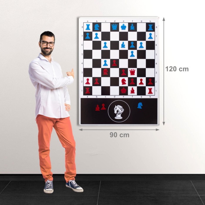 copy of Folding chess mural board 85x85 Red pieces