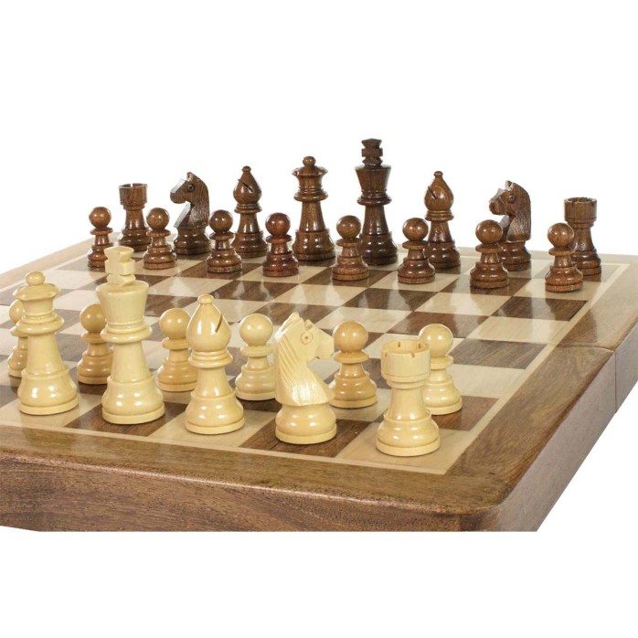 Ajedrez plegable de madera lujo 30cm