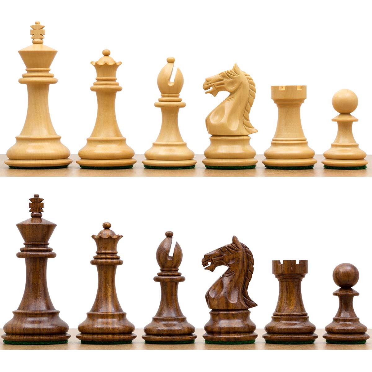copy of Staunton Wooden Chess Pieces n.5 Fierce Knight Golden Rosewood