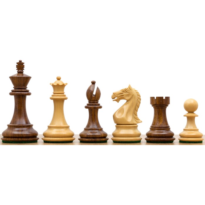 copy of Staunton Wooden Chess Pieces n.5 Fierce Knight Golden Rosewood