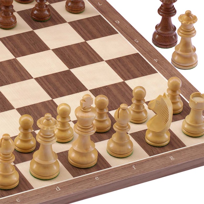 copy of Timeless Staunton Chess Set no.6 with walnut board and 50mm coordinates.