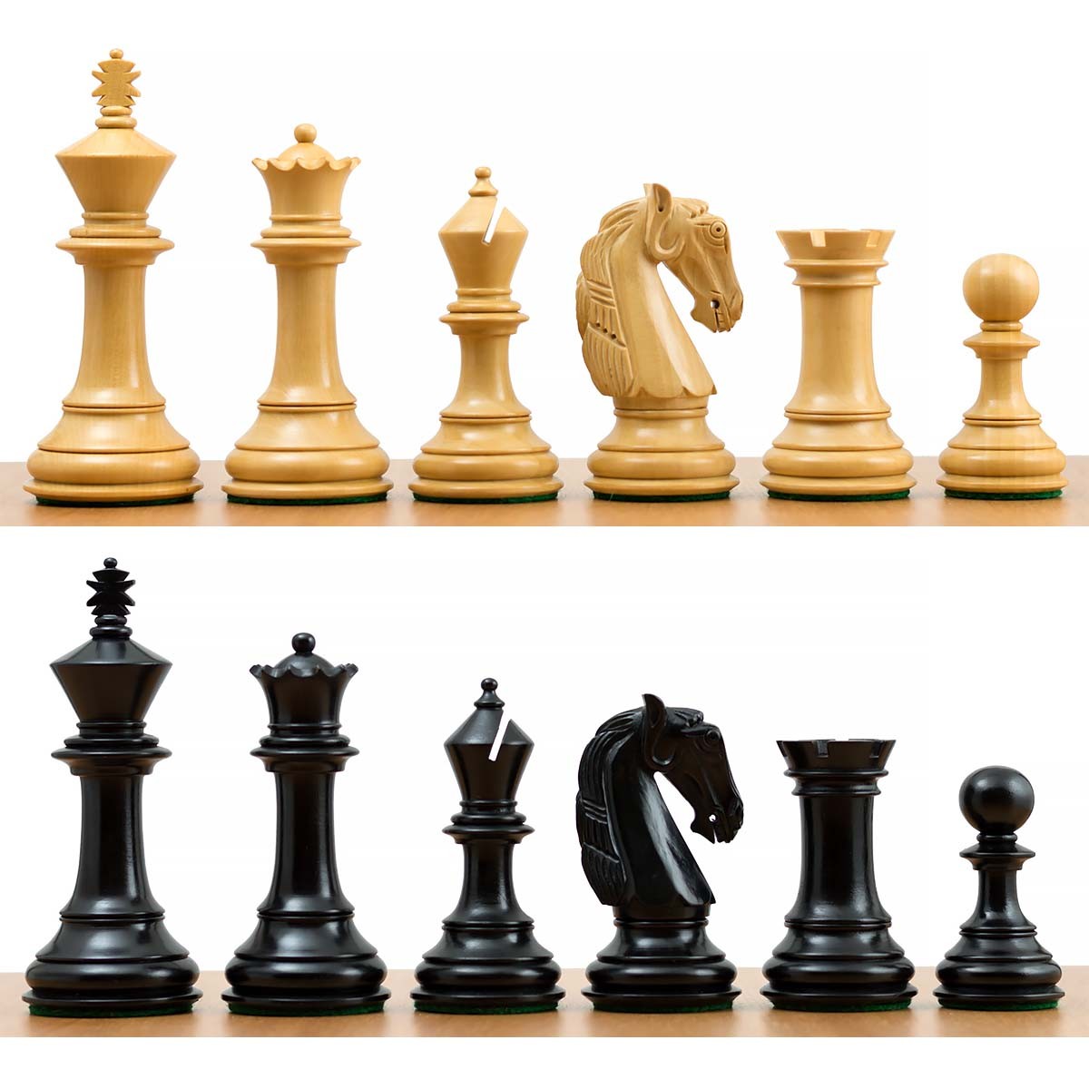 Staunton Wooden Chess Pieces No.6 Columbian Ebonized
