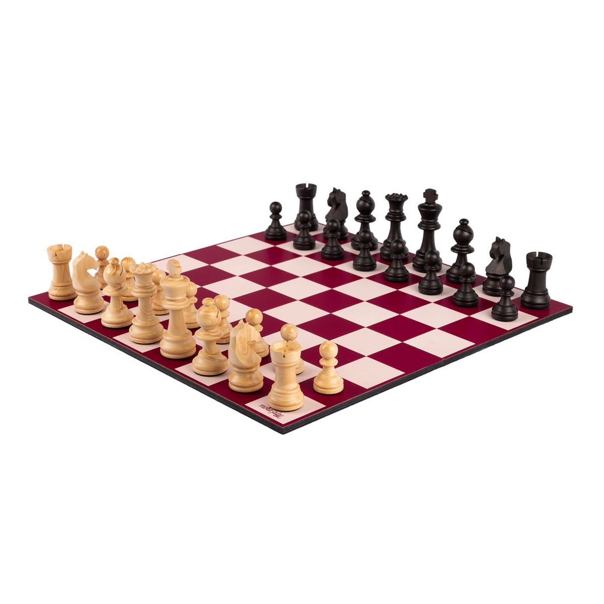 Ajedrez plegable de madera en estuche premium - magenta