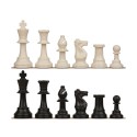 Folding chess set with 3.75'' weighted pieces - green