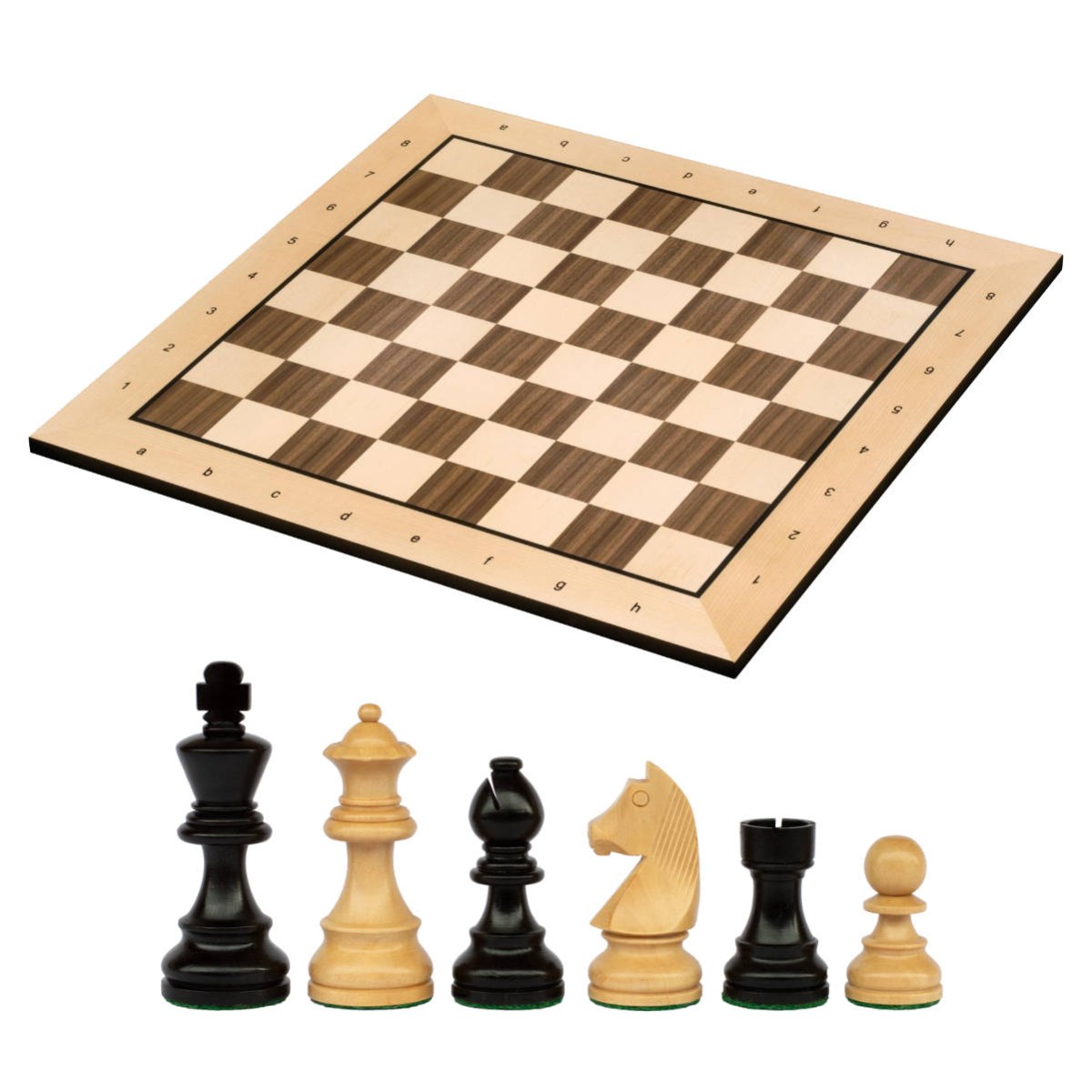 Ajedrez Belgrado con piezas German Knight Staunton 5 ebonizadas