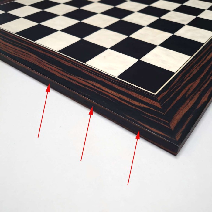 Tablero de ajedrez Negro/Ébano Deluxe 50 mm - Outlet 01