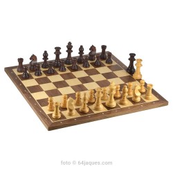 European Chess with walnut board with...