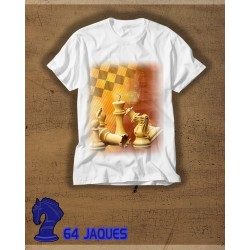 Chess T-shirt with blurred pieces composition