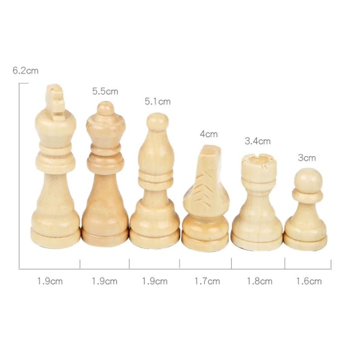Magnetic folding wooden chess set